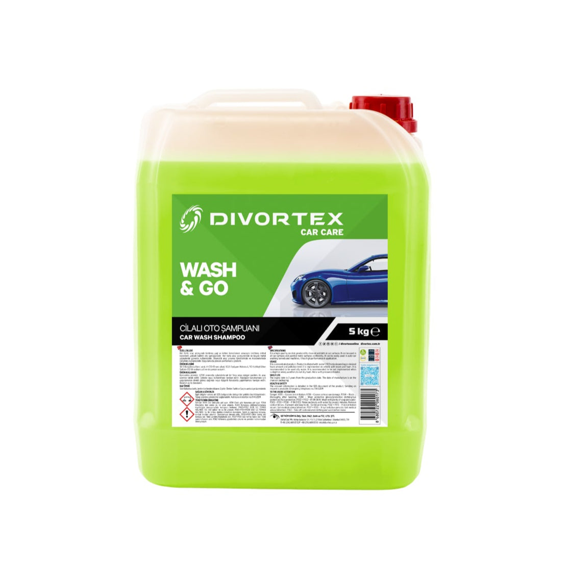 Divortex Wash & Go - Ph Neutral Car Washing Soap 5 Kg