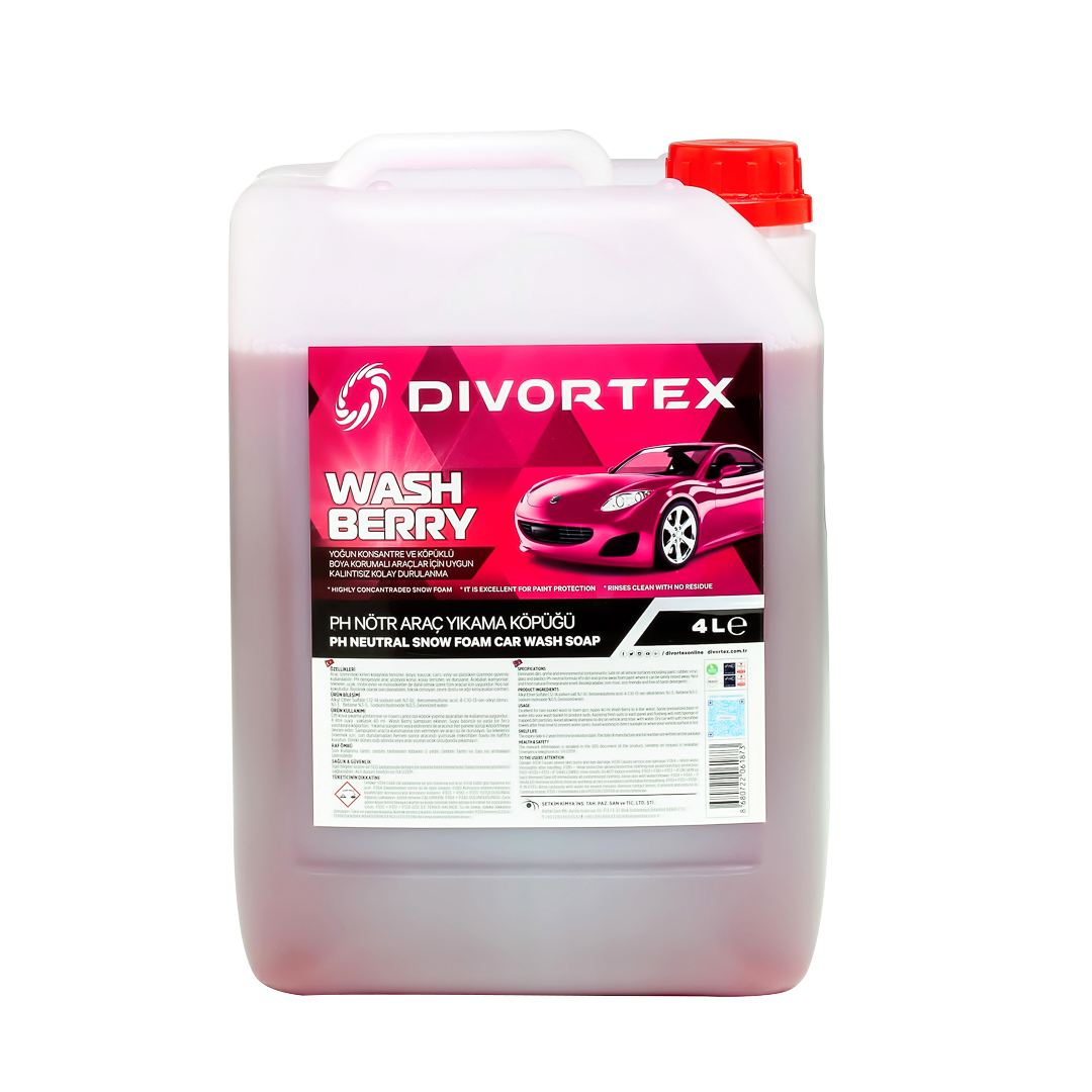 Divortex DVX WashBerry Ph Balanced Car Soaps with Pomegranate Scent 4 Kg